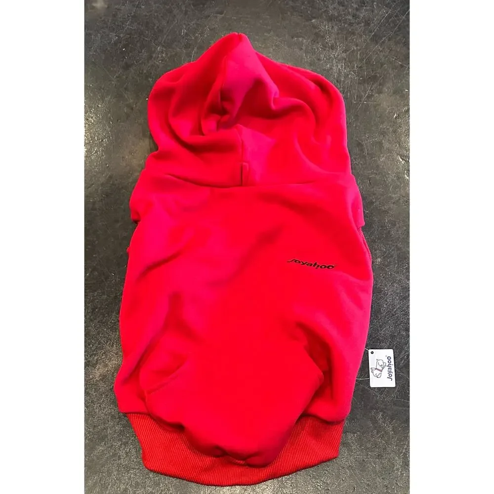 New Joyahoo Dog Hoodie Sweatshirt With Pockets Red, Size XL for Med. Size Dogs